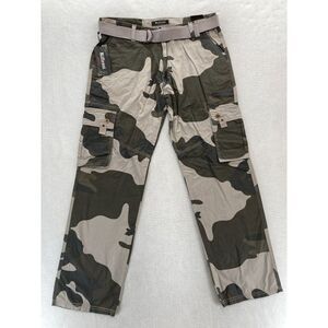 Riflessi Cargo Pants Mens 38x34 Urban Camo Belted Baggy Straight Skater Y2K NWT